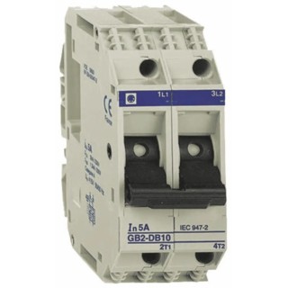 Schneider Electric TeSys GB2 Thermal Circuit Breaker 2-Pole 500mA Current Rating, DIN Rail Mount GB2DB05