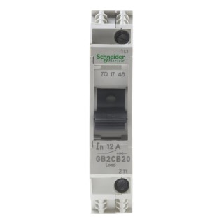 Schneider Electric TeSys GB2 Thermal Circuit Breaker 12A 1-Pole DIN Rail Mount GB2CB20
