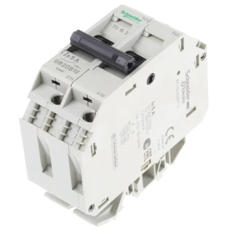 Schneider Electric TeSys GB2 Thermal Magnetic Circuit Breaker 5A 2-Pole DIN Rail Mount GB2DB10
