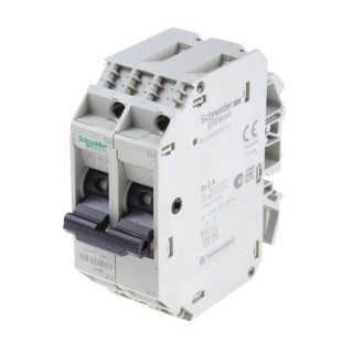 Schneider Electric TeSyS GB2 Thermal Circuit Breaker 2A Current Rating 2-Pole DIN Rail Mount GB2DB07