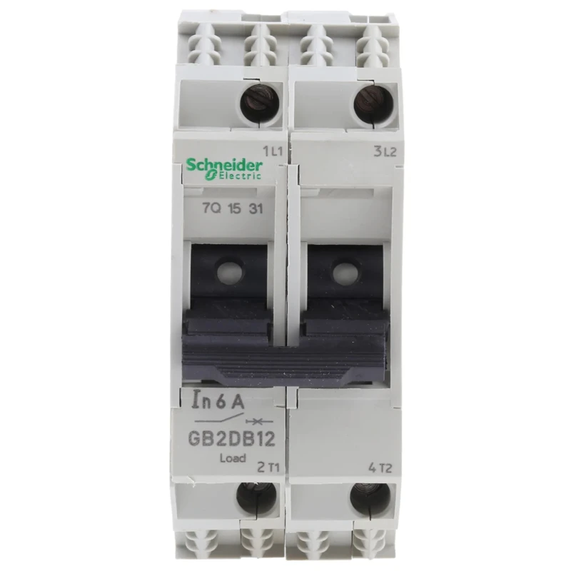Schneider Electric TeSys GB2 Thermal Circuit Breaker 6A Current Rating 2-Pole DIN Rail Mount GB2DB12