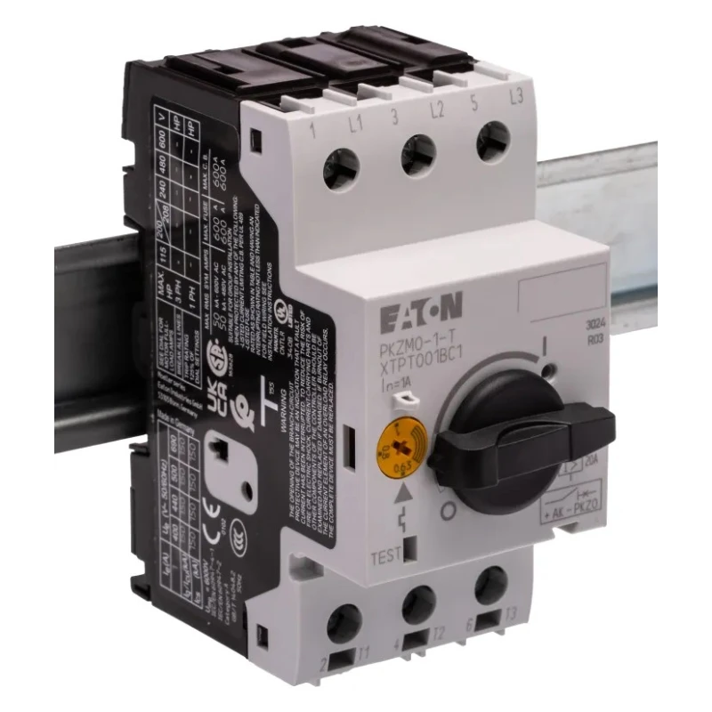 Eaton Motor Protection Circuit Breaker PKZM 0, Current Rating 630 mA, 1A, 690V AC, IP00 IP20, Operating 088911 PKZM0-1-T