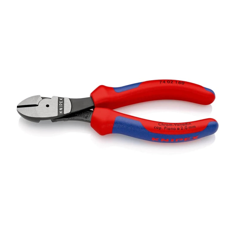 Knipex Side Cutter Diagonal Bevel 160mm High Transmission Ratio 3.1mm Cutting Capacity 74 02 160