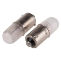 RS PRO Orange Indicator Lamp BA9 Base, 28mm Length, Neon T3¼ (10mm) Integral Resistor 106-414