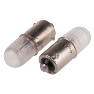RS PRO Orange Indicator Lamp BA9 Base, 28mm Length, Neon T3¼ (10mm) Integral Resistor 106-414