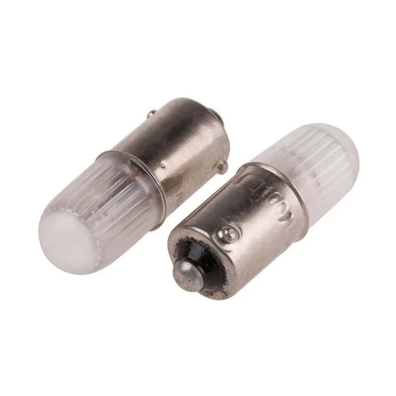 RS PRO Orange Indicator Lamp BA9 Base, 28mm Length, Neon T3¼ (10mm) Integral Resistor 106-414