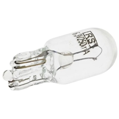 RS PRO Clear Incandescent Indicator Light 6.3V 150mA 10.29mm Diameter 27.7mm Length 106-234