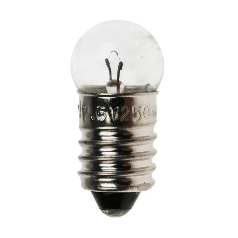 RS PRO E10 Indicator Light, Clear Lens, 2.5 V, 250 mA, 30 Hour Lifespan 106-313