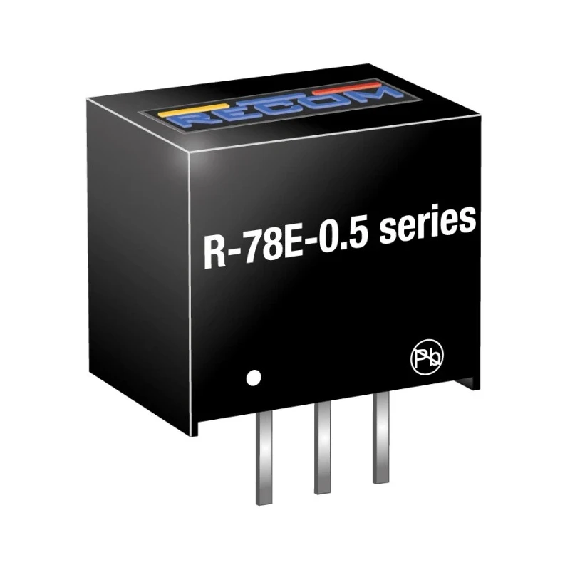 Recom Switching Regulator, Through Hole, 12V DC Output Voltage, 28V DC Input Voltage, 500 mA Output Current, 6W R-78E12-0.5