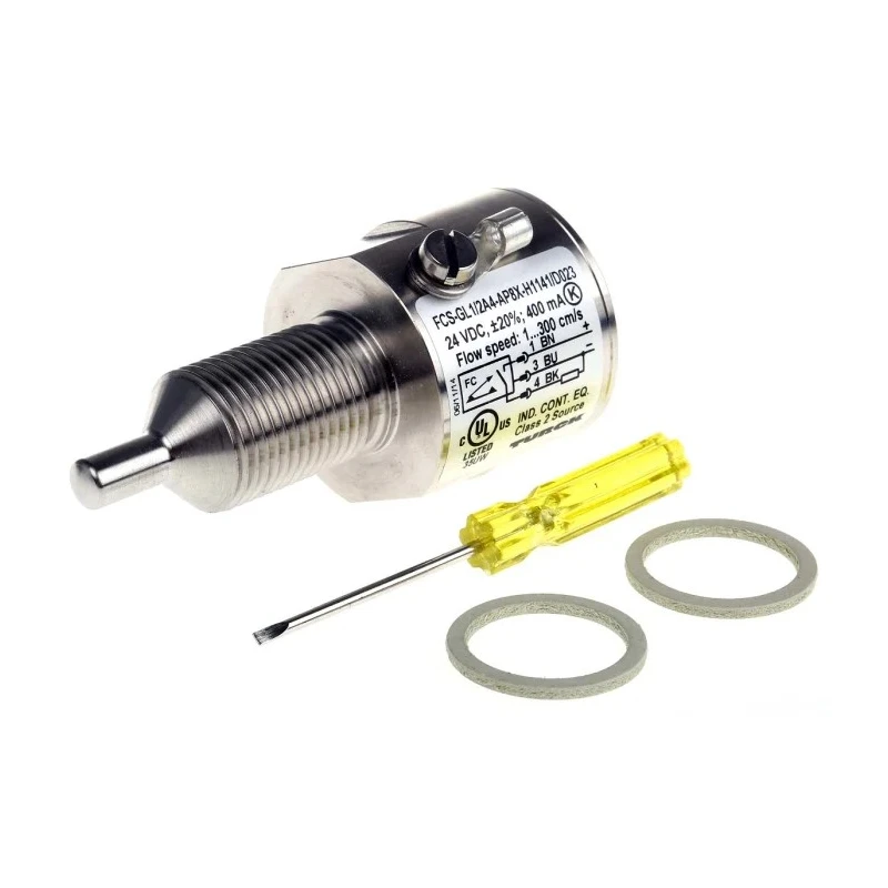 Turck Compact Flow Controller FCS-GL1/2A4-AP8X-H1141/D023, 300cm³/s Max Flow, PNP Output, 0.5 in Pipe, 26V DC