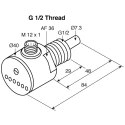 Turck Compact Flow Controller FCS-GL1/2A4-AP8X-H1141/D023, 300cm³/s Max Flow, PNP Output, 0.5 in Pipe, 26V DC