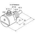 Turck Compact Flow Controller, 150cm³/s, Analogue Output, 0.5 in Pipe, 26V, FCS-G1/2A4P-LIX-H1141