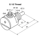 Turck Compact Flow Controller, 150cm³/s, Analogue Output, 0.5 in Pipe, 26V, FCS-G1/2A4P-LIX-H1141