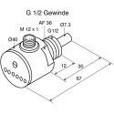Turck Compact Flow Controller, 150cm³/s, Analogue Output, 0.5 in Pipe, 26V, FCS-G1/2A4P-LIX-H1141