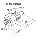 Turck Remote Sensor Flow Sensor for Gas and Liquid, Stainless Steel Housing, IP67, 24V, 150mA, 1 to 3 FCS-G1/2A4-NA-H1141
