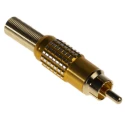 RS PRO Yellow Straight Cable RCA Plug with Gold Contact Plating and Aluminium Housing 106-969