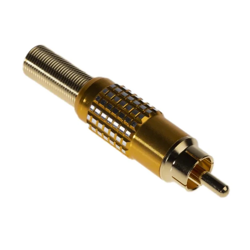 RS PRO Yellow Straight Cable RCA Plug with Gold Contact Plating and Aluminium Housing 106-969