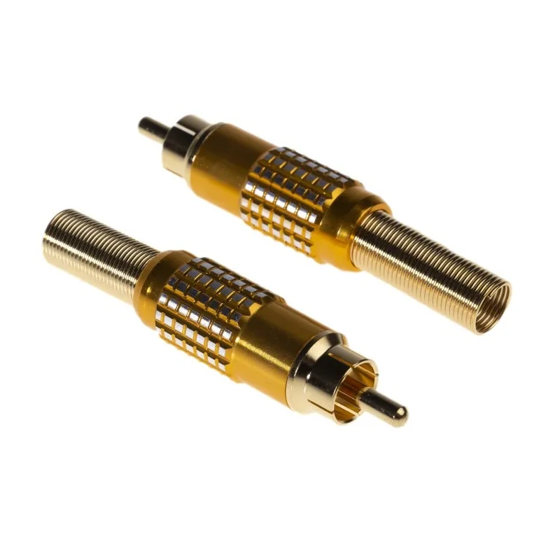 RS PRO Yellow Straight Cable RCA Plug with Gold Contact Plating and Aluminium Housing 106-969