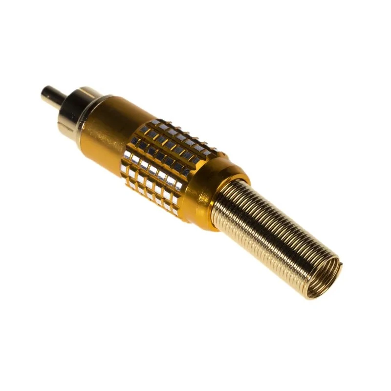 RS PRO Yellow Straight Cable RCA Plug with Gold Contact Plating and Aluminium Housing 106-969