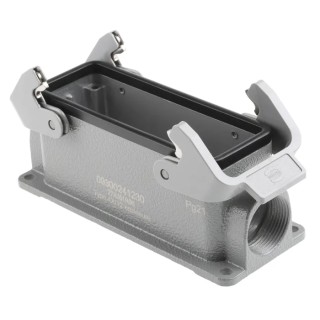 HARTING Han B Range Heavy Duty Power Connector Housing, Die Cast Aluminium Body, Surface Mount, IP65, 2-Lever 09300241230