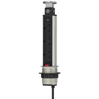 brennenstuhl 2 m 3 Socket Type G Extension Lead Kit, 250V AC, IP20, Switchable, Tower Power Series 1396203003