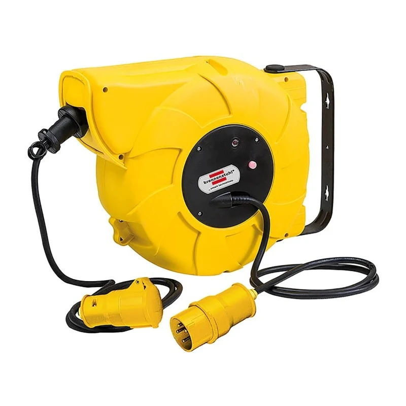 brennenstuhl 18 m 1 Socket BS4343/EN60309 110V-16A Automatic Rewind Hose Reel Cable Reel 1241003110