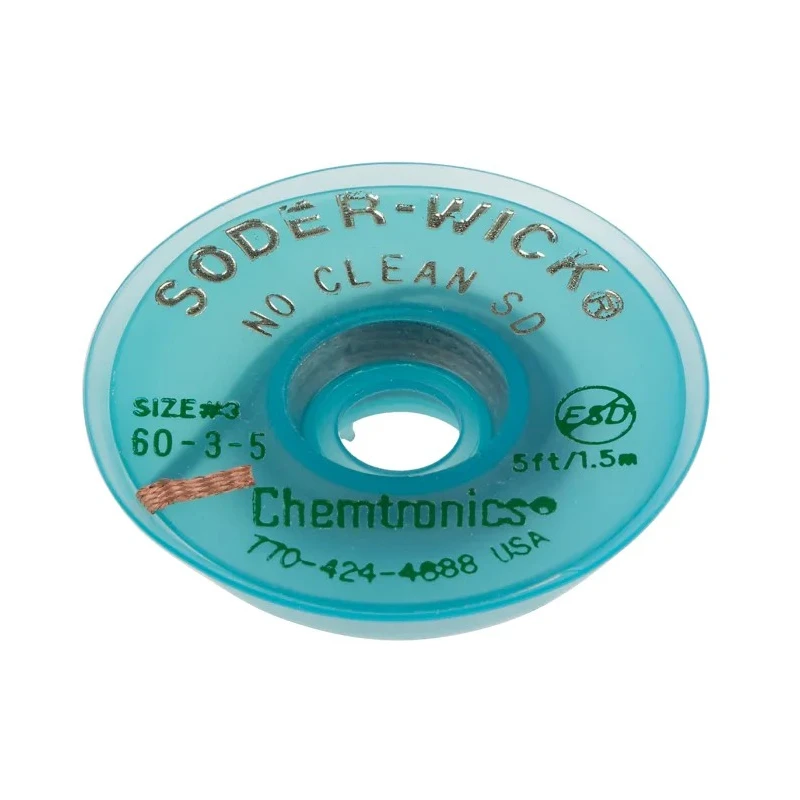 Chemtronics 1.5 m Lead Free No Clean De-Soldering Braid Width 2mm 60-3-5