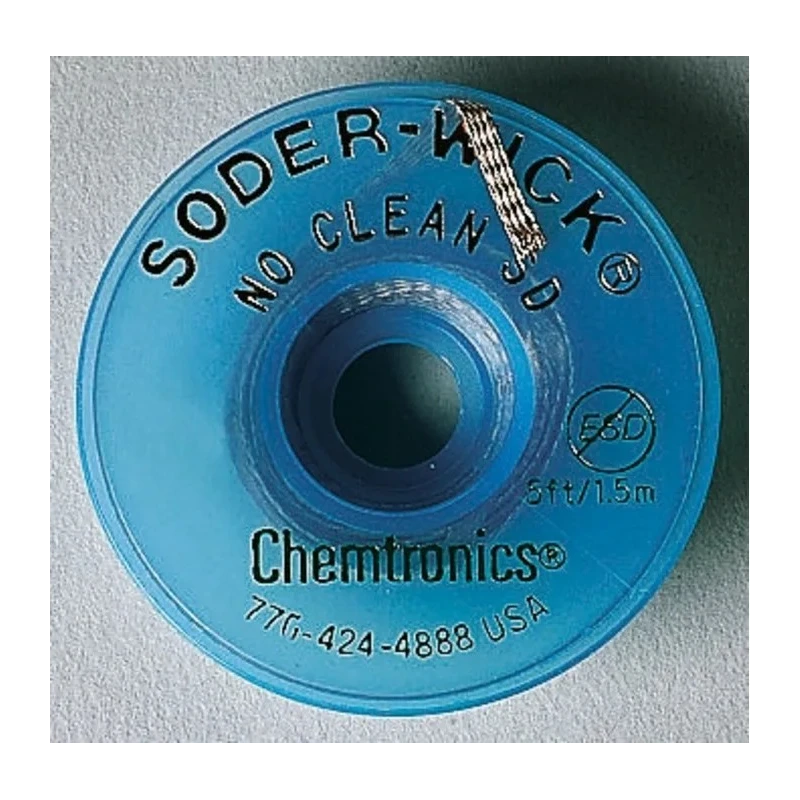Chemtronics No Clean De-Soldering Braid 1.5 m Length, 2.8 mm Width SW16045