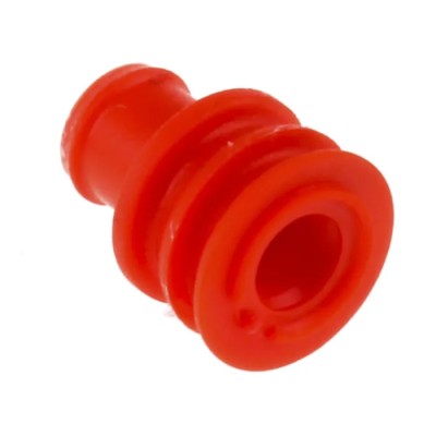 TE Connectivity Superseal Series 1.5 Automotive Connector Seal Silicone Red Male Plug-In 6.3x6.3x7.8mm 281934-3