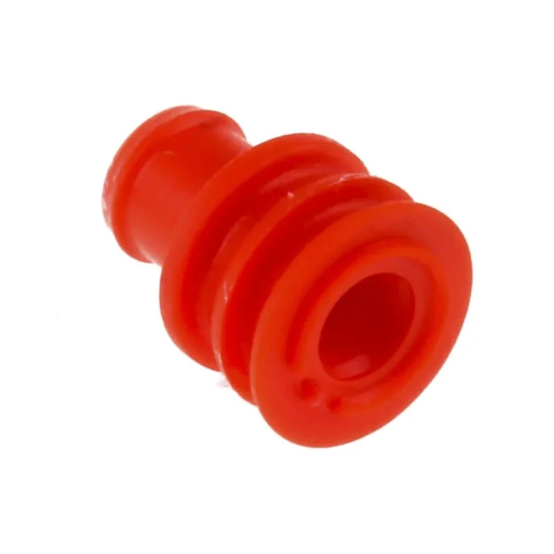 TE Connectivity Superseal Series 1.5 Automotive Connector Seal Silicone Red Male Plug-In 6.3x6.3x7.8mm 281934-3