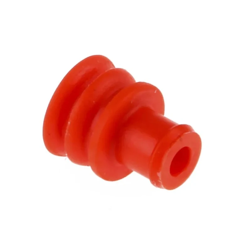 TE Connectivity Superseal Series 1.5 Automotive Connector Seal Silicone Red Male Plug-In 6.3x6.3x7.8mm 281934-3