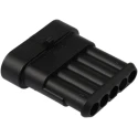 TE Connectivity AMP SUPERSEAL 1.5 Automotive Male Connector Black Cable 5 Way Crimp Termination 282107-1