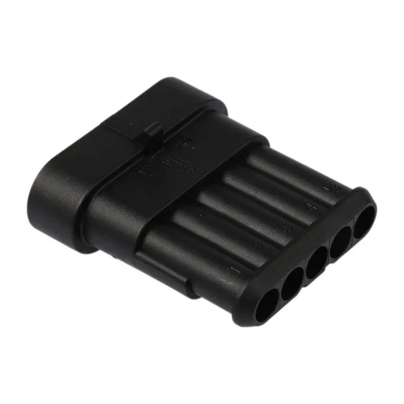 TE Connectivity AMP SUPERSEAL 1.5 Automotive Male Connector Black Cable 5 Way Crimp Termination 282107-1