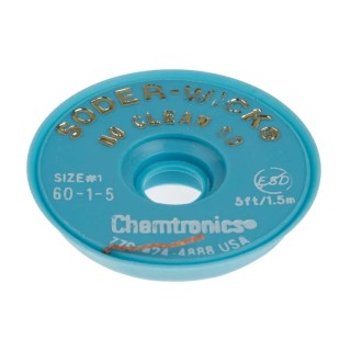 Chemtronics Lead Free No Clean De-Soldering Braid Width 0.8mm Length 1.5m 60-1-5