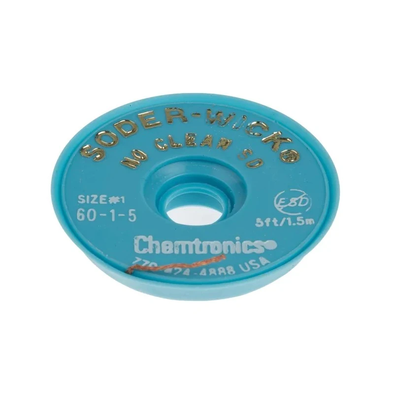 Chemtronics Lead Free No Clean De-Soldering Braid Width 0.8mm Length 1.5m 60-1-5