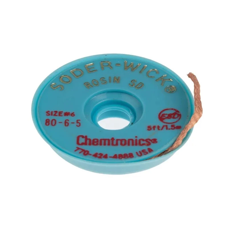 Chemtronics Lead Free No Clean De-Soldering Braid 5.3mm Width 1.5m Length 80-6-5