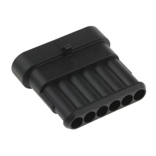TE Connectivity AMP Superseal 1.5 Connector Housing Male Black Cable 6 Way Crimp Termination 282108-1