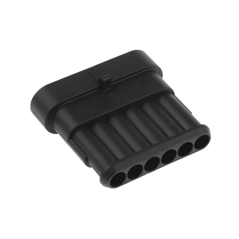 TE Connectivity AMP Superseal 1.5 Connector Housing Male Black Cable 6 Way Crimp Termination 282108-1