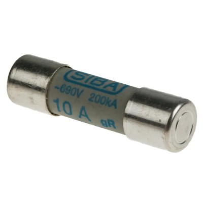 SIBA 10A Ceramic Cartridge Fuse, Fast Acting, 10 x 38 mm, 700V AC, Series URZ 50-179-06/10A