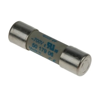 SIBA 20A Ceramic Cartridge Fuse 10 x 38 mm, 700V AC, Fast Acting, High Breaking Capacity 50-179-06/20A