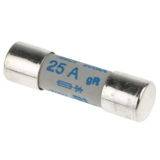 SIBA Ceramic Cartridge Fuse 25A, Fast Acting, 10 x 38 mm, 700V, High Breaking Capacity 50-179-06/25A