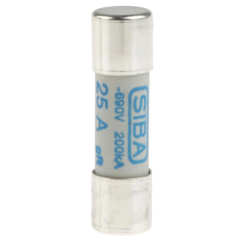 SIBA Ceramic Cartridge Fuse 25A, Fast Acting, 10 x 38 mm, 700V, High Breaking Capacity 50-179-06/25A