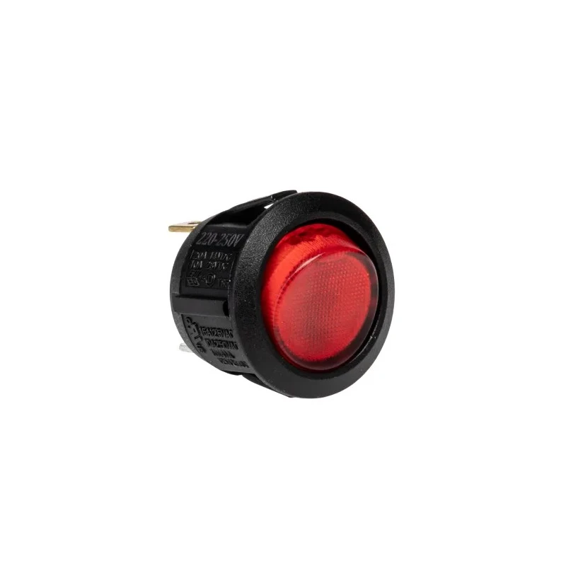 Arcolectric (Bulgin) Ltd Illuminated SPST On-Off Red Round Actuator Rocker Switch Panel IP66 R13112BNAA