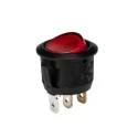 Arcolectric (Bulgin) Ltd Illuminated SPST On-Off Red Round Actuator Rocker Switch Panel IP66 R13112BNAA