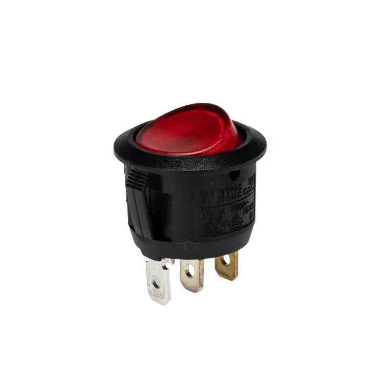 Arcolectric (Bulgin) Ltd Illuminated SPST On-Off Red Round Actuator Rocker Switch Panel IP66 R13112BNAA