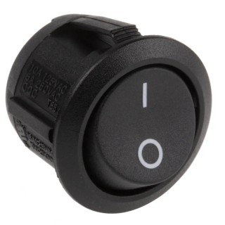 Arcolectric (Bulgin) Ltd SPST On-Off On-Off Rocker Switch Panel Black Ceramic Housing 20.2 mm Cutout R13112AAAA
