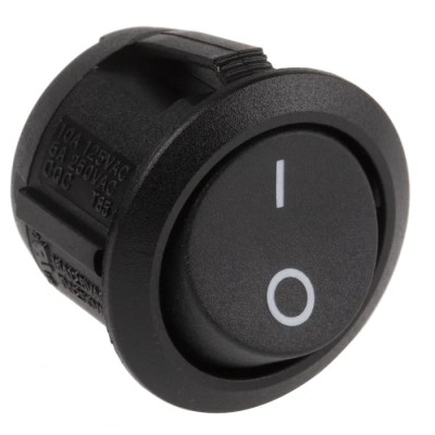 Arcolectric (Bulgin) Ltd SPST On-Off On-Off Rocker Switch Panel Black Ceramic Housing 20.2 mm Cutout R13112AAAA
