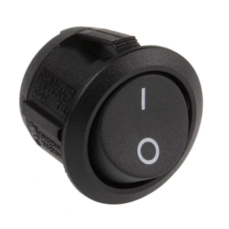 Arcolectric (Bulgin) Ltd SPST On-Off On-Off Rocker Switch Panel Black Ceramic Housing 20.2 mm Cutout R13112AAAA