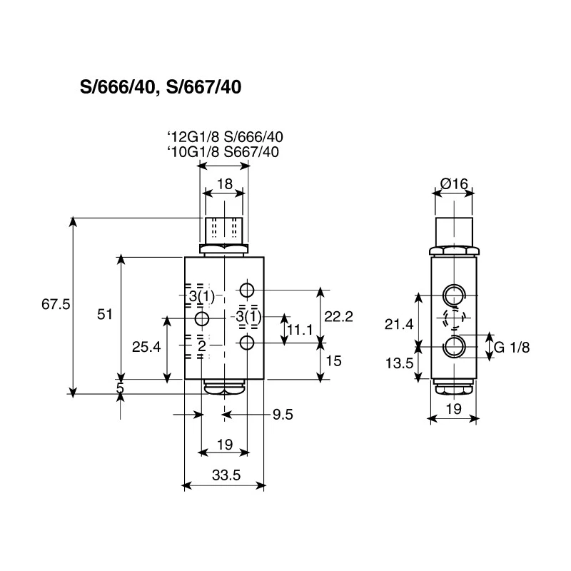 Norgren Pneumatic Solenoid Valve Pilot/Spring G 1/8 Die Cast Zinc Body 3-Port 2-Position 10 bar Max Operating S/666/40