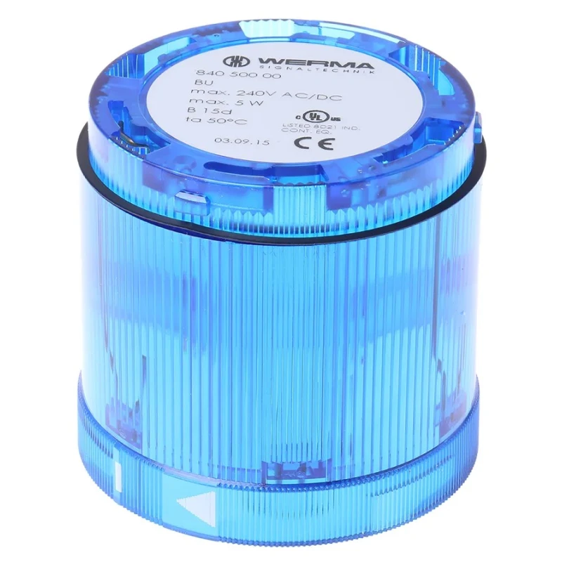 Werma 840 Series Blue Steady Effect Beacon Unit Filament Bulb AC/DC 230V IP54 